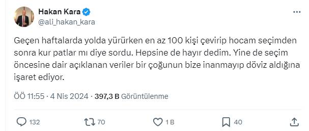 Hakan Kara: Sert artış olacak 7